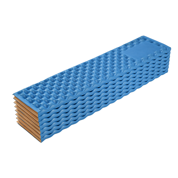 Blue folding yoga mat