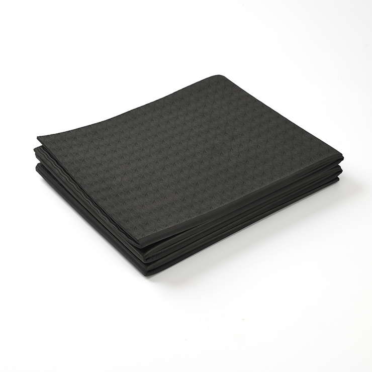 Black yoga folding mat